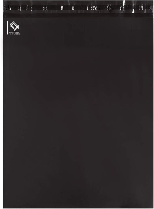 Poly Mailer Envelopes Shipping Bags Self Adhesive Waterproof Bags (Black), 12x15.5 500pc - KKBESTPACK