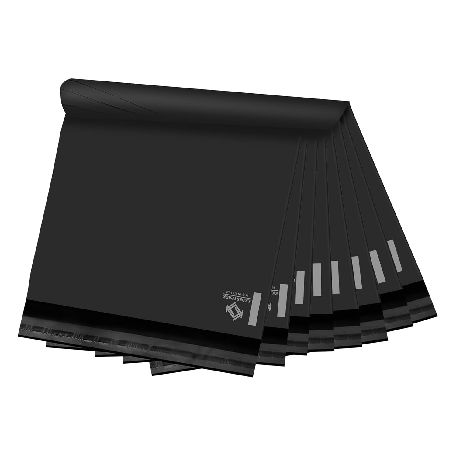 BLACK 14.5x19 500 PCS Large Poly Mailers Shipping Bags for Small Business - Self Sealing Package Envelopes - KKBESTPACK