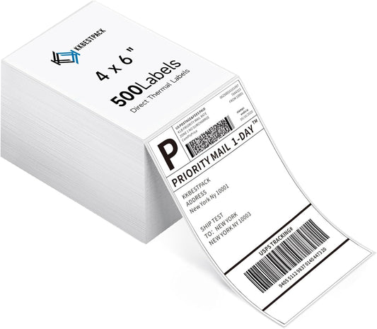 4" x 6" Fan Fold Direct Thermal Shipping Labels - KKBESTPACK