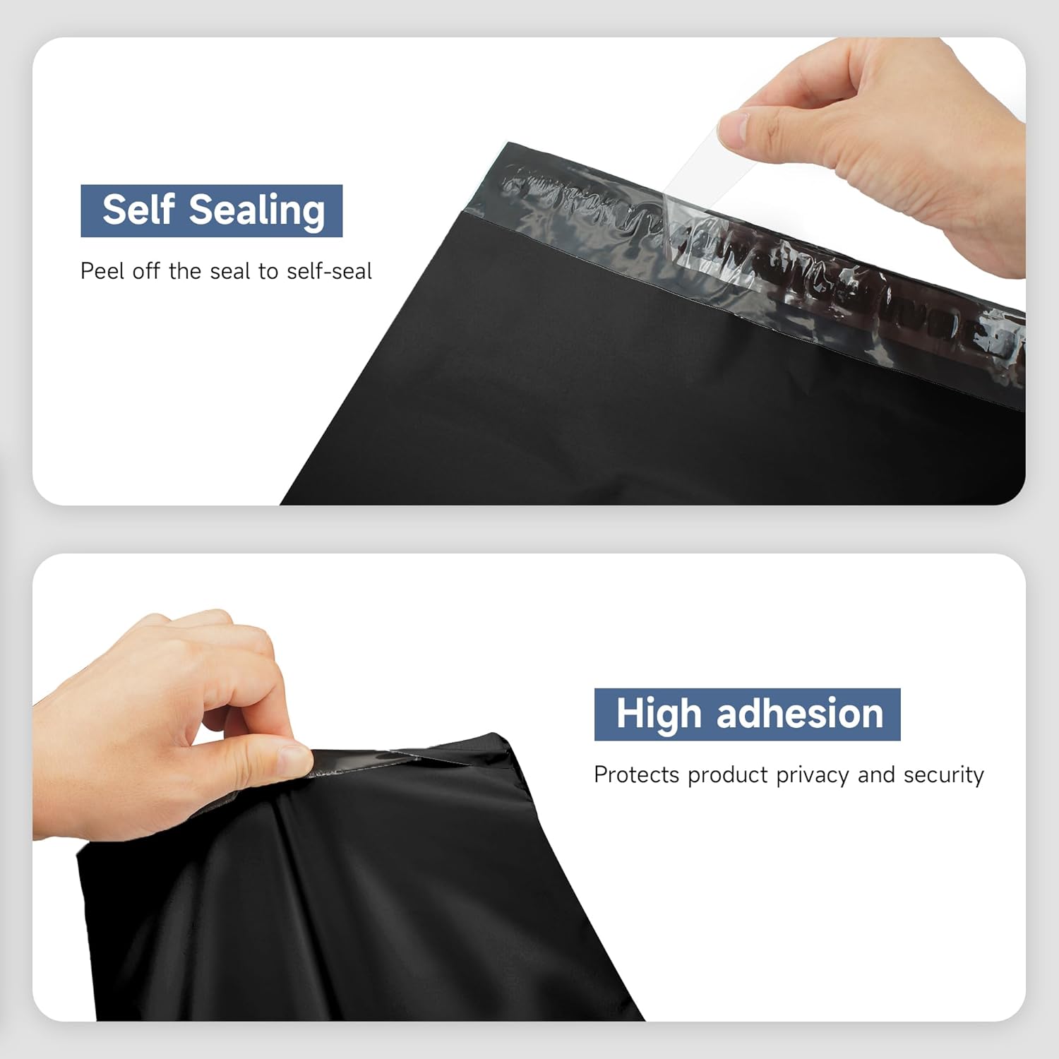 Poly Mailer Envelopes Shipping Bags Self Adhesive Waterproof Bags (Black), 12x15.5 500pc - KKBESTPACK