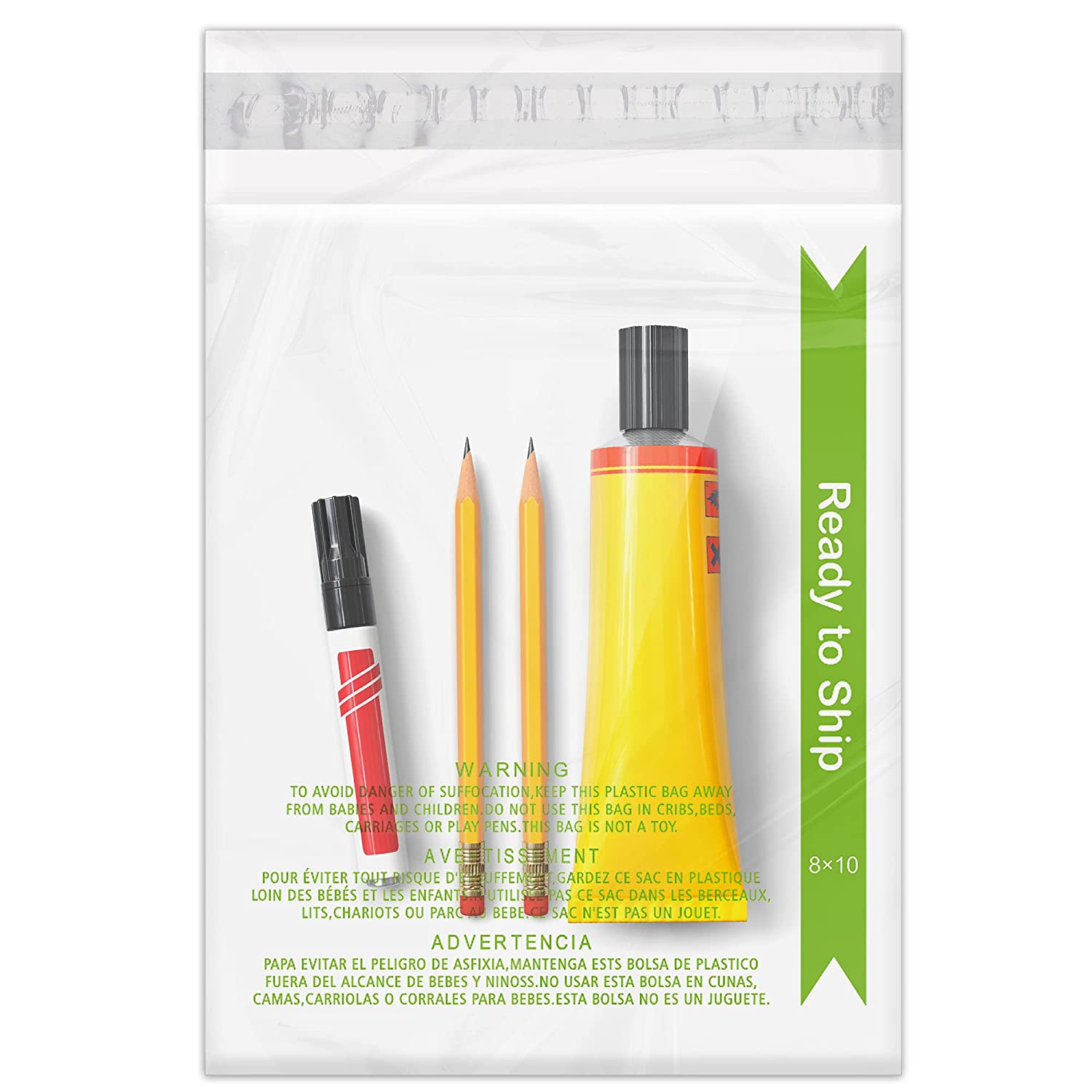 6" x 9“ Clear Poly Bags with Suffocation Warning –  Transparent Plastic Bags for Packaging - KKBESTPACK