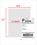 8.5 x 5.5 Half Sheet Shipping Labels for Laser and Inkjet Printers – 2 Per Page Self Adhesive Mailing Labels - KKBESTPACK